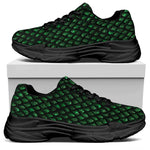 Green Dragon Scales Pattern Print Black Chunky Shoes