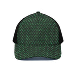 Green Dragon Scales Pattern Print Black Mesh Trucker Cap