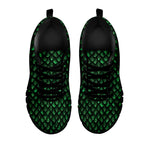 Green Dragon Scales Pattern Print Black Running Shoes