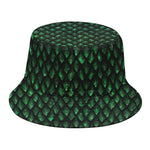 Green Dragon Scales Pattern Print Bucket Hat