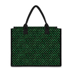 Green Dragon Scales Pattern Print Canvas Tote Bag