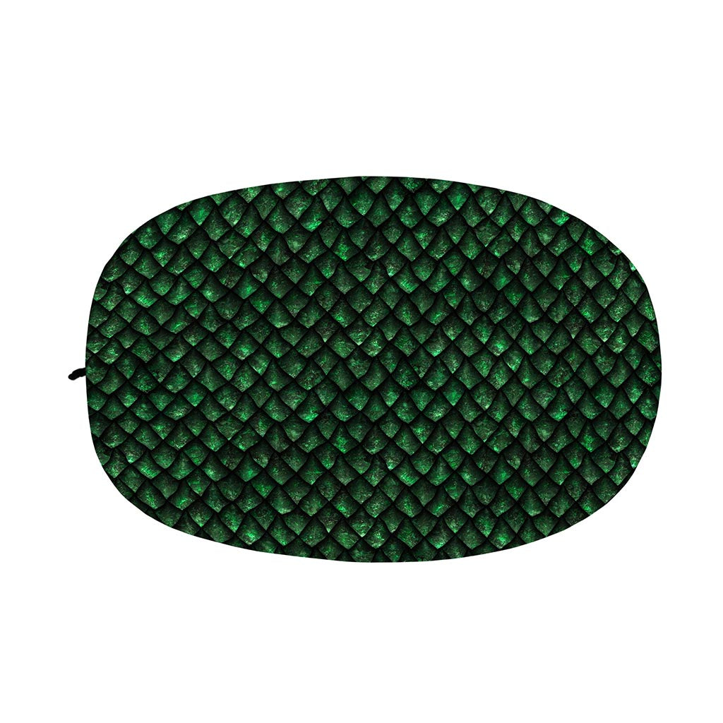 Green Dragon Scales Pattern Print Car Side Mirror Covers
