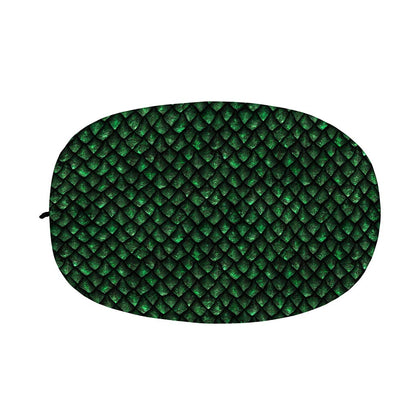 Green Dragon Scales Pattern Print Car Side Mirror Covers