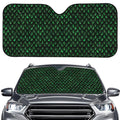 Green Dragon Scales Pattern Print Car Windshield Sun Shade