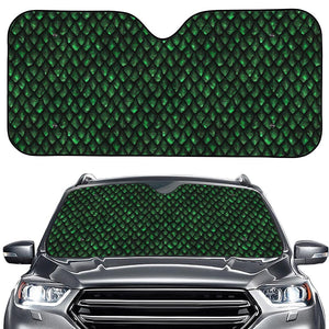 Green Dragon Scales Pattern Print Car Windshield Sun Shade