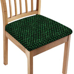 Green Dragon Scales Pattern Print Chair Cushion Cover
