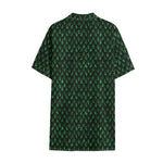 Green Dragon Scales Pattern Print Cotton Hawaiian Shirt