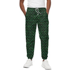 Green Dragon Scales Pattern Print Cotton Pants
