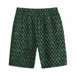 Green Dragon Scales Pattern Print Cotton Shorts