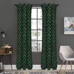 Green Dragon Scales Pattern Print Curtain