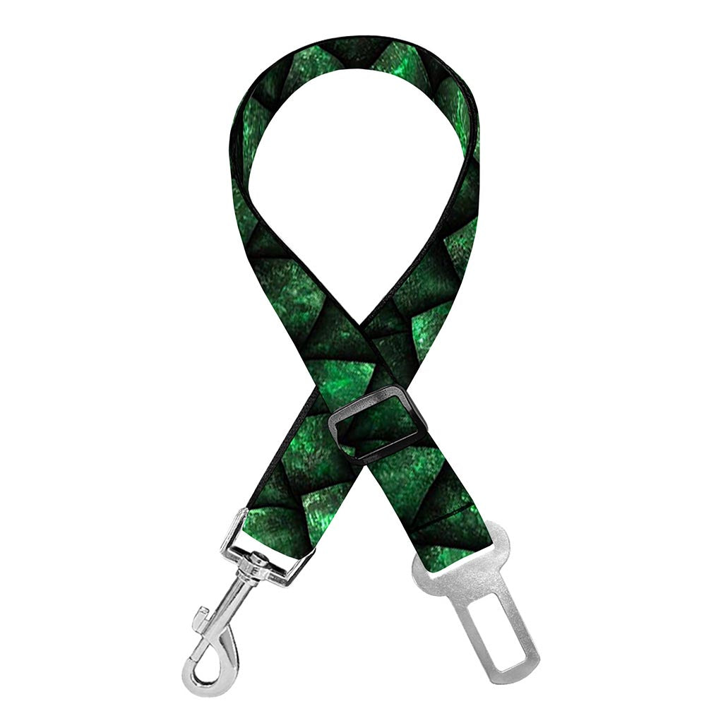 Green Dragon Scales Pattern Print Dog Seat Belt