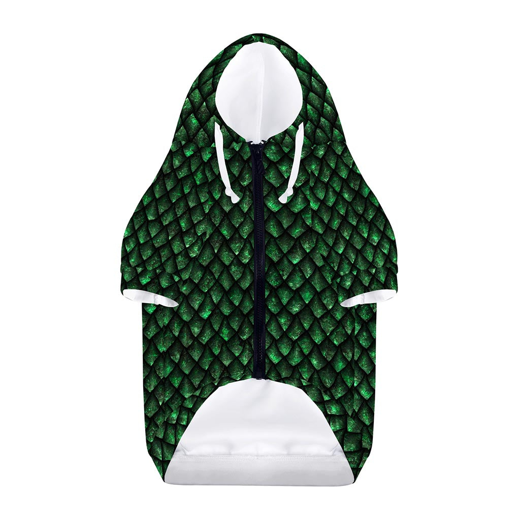 Green Dragon Scales Pattern Print Dog Zip Up Hoodie