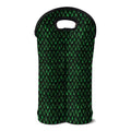 Green Dragon Scales Pattern Print Double Neoprene Wine Tote