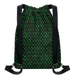 Green Dragon Scales Pattern Print Drawstring Backpack