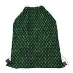 Green Dragon Scales Pattern Print Drawstring Bag