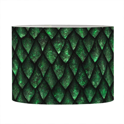Green Dragon Scales Pattern Print Drum Lamp Shade