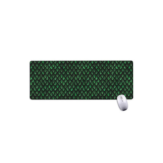 Green Dragon Scales Pattern Print Extended Mouse Pad