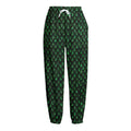 Green Dragon Scales Pattern Print Fleece Lined Knit Pants