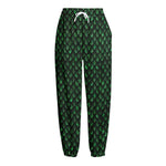 Green Dragon Scales Pattern Print Fleece Lined Knit Pants