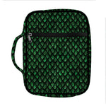 Green Dragon Scales Pattern Print Front Pocket Bible Bag