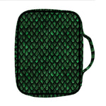 Green Dragon Scales Pattern Print Front Pocket Bible Bag