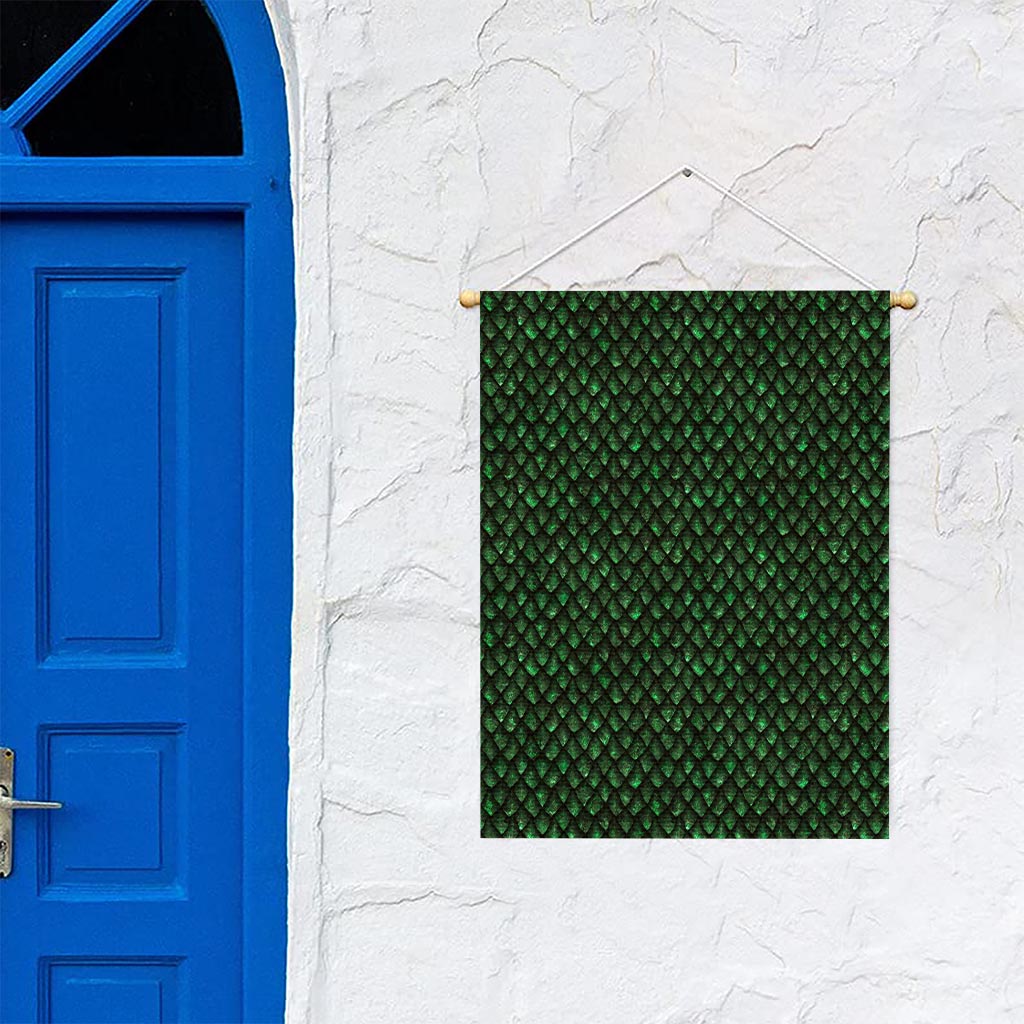 Green Dragon Scales Pattern Print Garden Flag