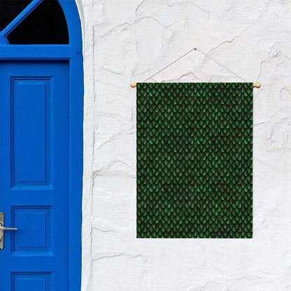Green Dragon Scales Pattern Print Garden Flag