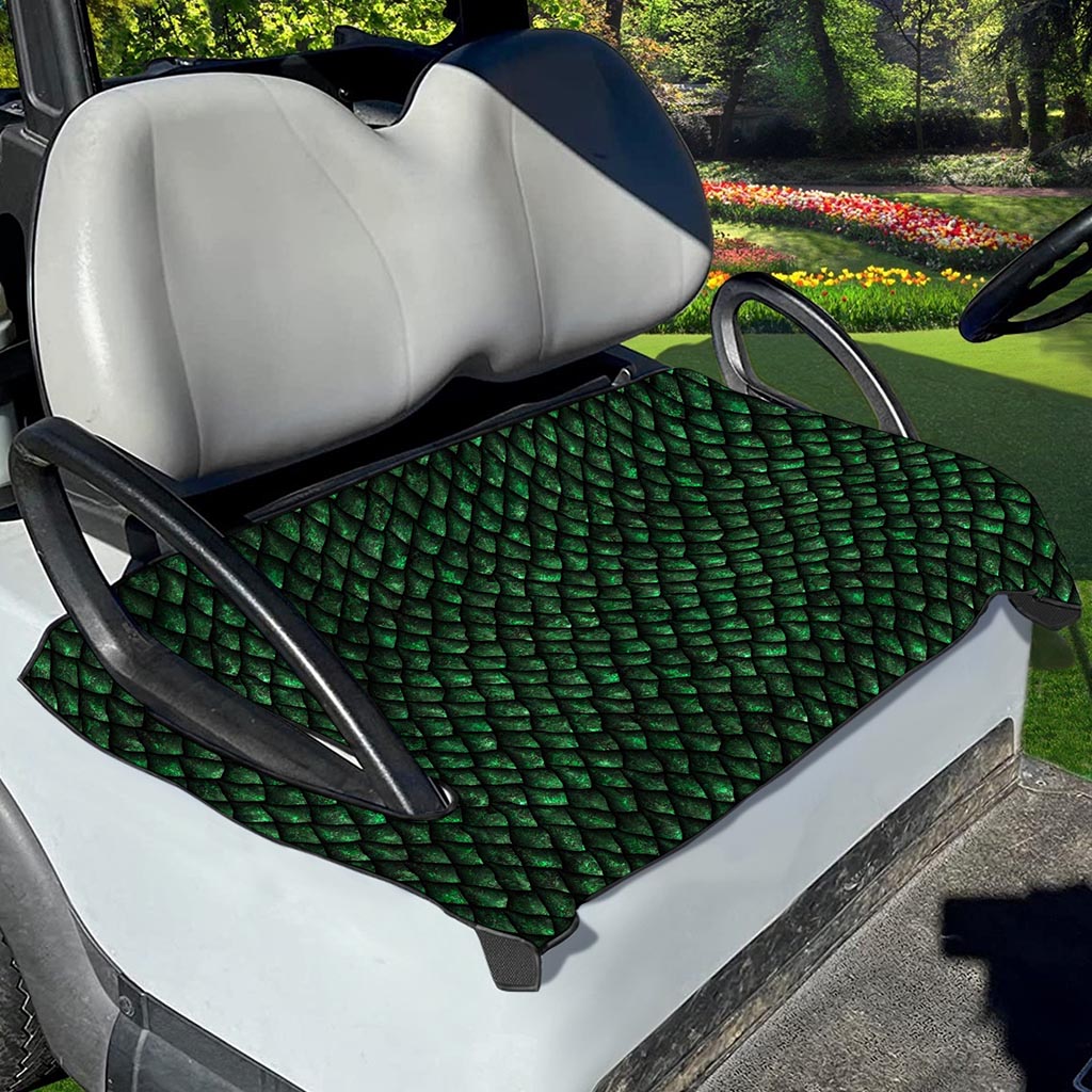 Green Dragon Scales Pattern Print Golf Cart Seat Cover