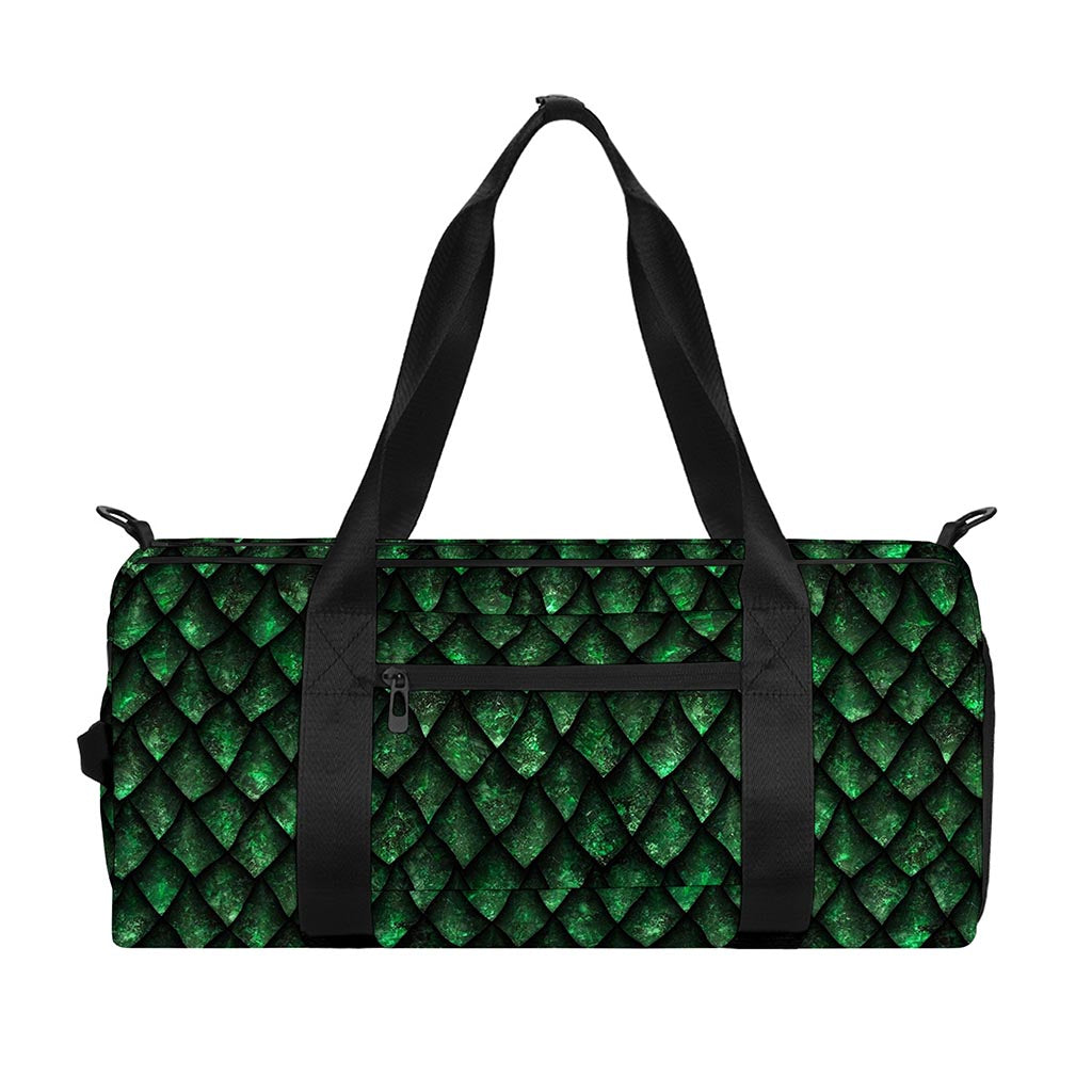 Green Dragon Scales Pattern Print Gym Bag