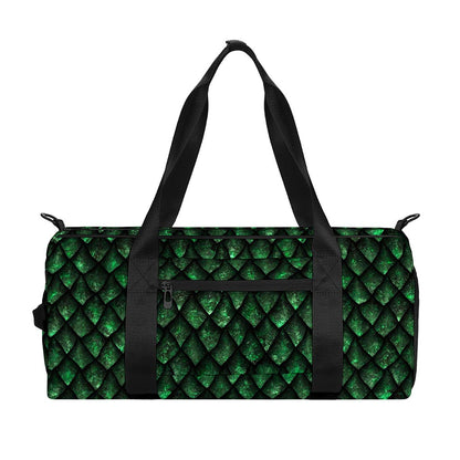 Green Dragon Scales Pattern Print Gym Bag