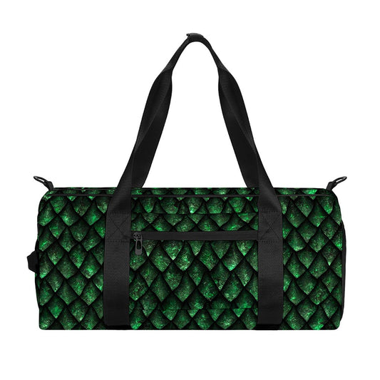 Green Dragon Scales Pattern Print Gym Bag