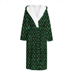 Green Dragon Scales Pattern Print Hooded Bathrobe