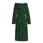 Green Dragon Scales Pattern Print Hooded Bathrobe