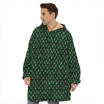 Green Dragon Scales Pattern Print Hoodie Blanket