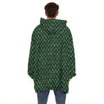 Green Dragon Scales Pattern Print Hoodie Blanket