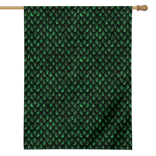 Green Dragon Scales Pattern Print House Flag