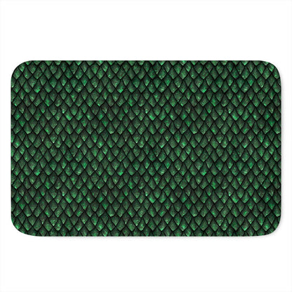 Green Dragon Scales Pattern Print Indoor Door Mat