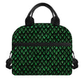 Green Dragon Scales Pattern Print Insulated Lunch Bag