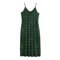 Green Dragon Scales Pattern Print Jersey Midi Cami Dress