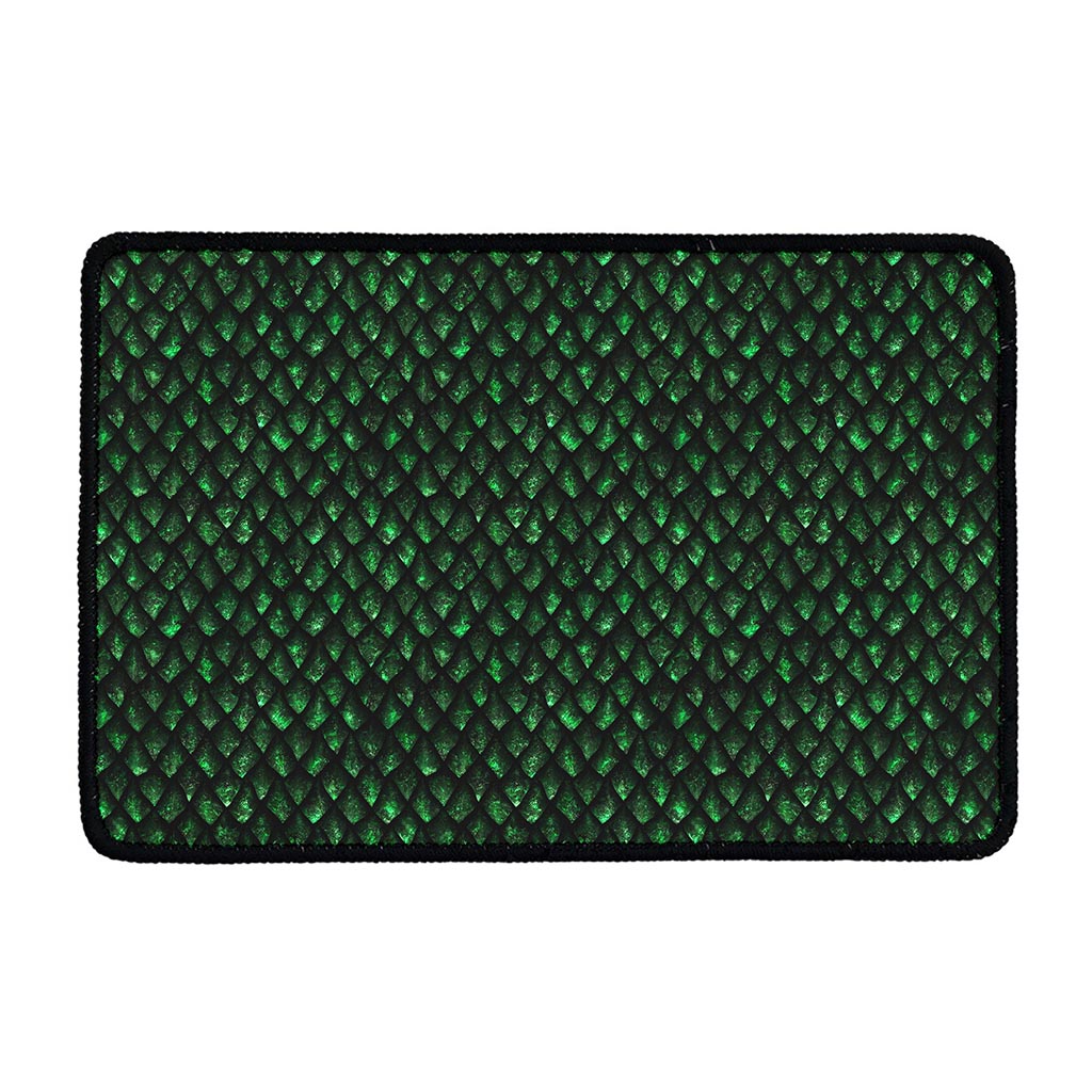 Green Dragon Scales Pattern Print Kitchen Mat
