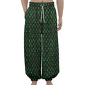 Green Dragon Scales Pattern Print Lantern Pants