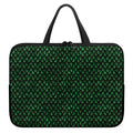Green Dragon Scales Pattern Print Laptop Sleeve With Handle