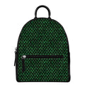 Green Dragon Scales Pattern Print Leather Backpack