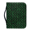 Green Dragon Scales Pattern Print Leather Bible Cover