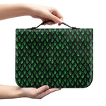 Green Dragon Scales Pattern Print Leather Bible Cover