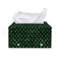 Green Dragon Scales Pattern Print Leather Tissue Box Cover