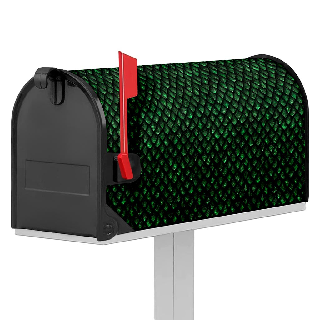 Green Dragon Scales Pattern Print Mailbox Cover