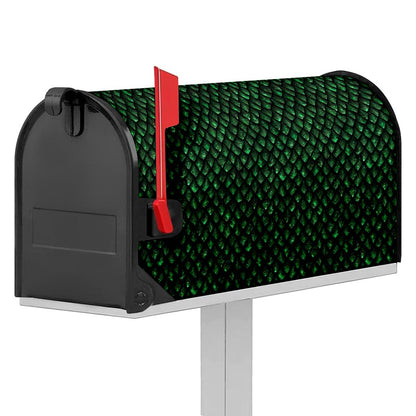 Green Dragon Scales Pattern Print Mailbox Cover