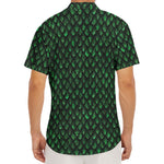 Green Dragon Scales Pattern Print Men's Deep V-Neck Shirt
