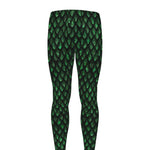 Green Dragon Scales Pattern Print Men's leggings